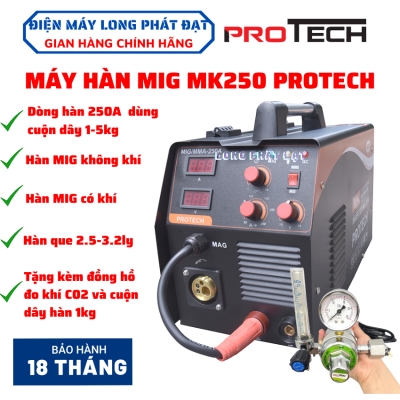 Máy hàn MIG Protech MK250 MIG/MAG hàn đa năng sử dụng cuộn dây 5kg dòng hàn 250A