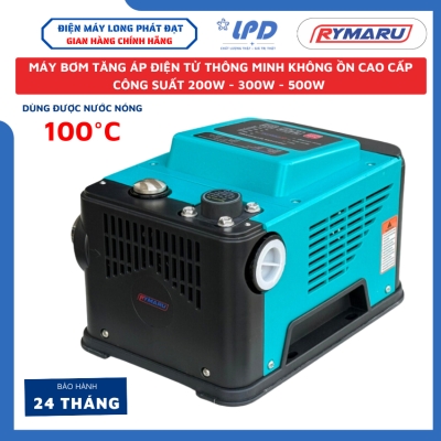 Máy bơm nước tăng áp thông minh RYMARU 200w - 300W -500W lõi đồng chạy cực êm, bơm tăng áp xài nước nóng 100 độ