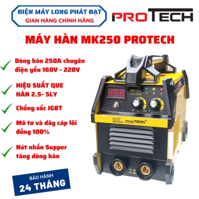 Máy hàn que Protech MK250 hàn điện yếu chống giật chống sốc chuyên que 2.5-3.2ly hỗ trợ hàn que 4ly