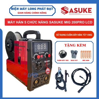 Máy Hàn Mig Sasuke 200Pro LCD dùng cuộn dây 5kg và 1kg màn hình led LCD chuyên cho thợ và gia đình