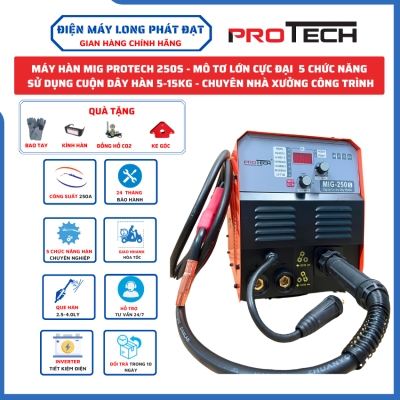 Máy hàn mig Protech 250s sử dụng cuộn dây 5 - 15kg