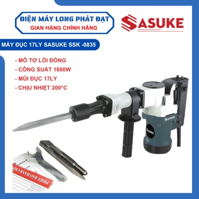 Máy đục bê tông Sasuke SSK - 0835 mũi 17li công suất 1600w mô tơ lõi đồng phù hợp cho thợ dân dụng đi công trường