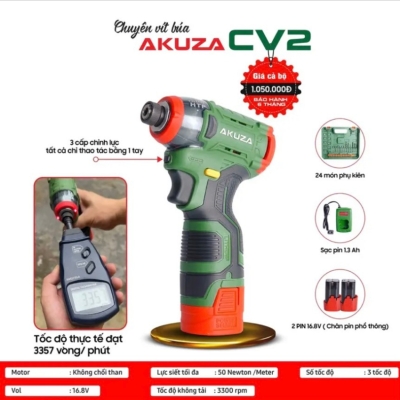 Máy Chuyên Vít AKUZA CV2 - Pin 4 cell 16,8V Không Chổi Than - Máy bắn vít cao cấp