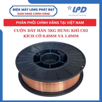 Cuộn dây hàn mig 5kg dùng khí C02 cao cấp 0.8mm