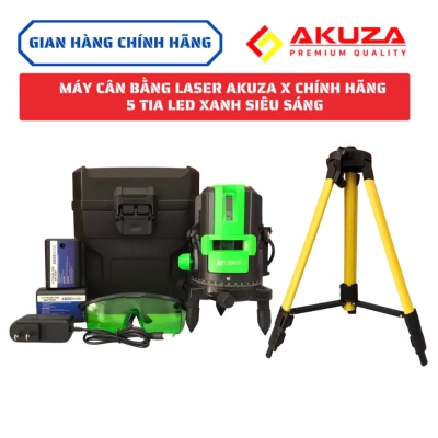 MÁY CÂN BẰNG LASER 5 TIA XANH SIÊU SÁNG AKUZA X + CHÂN 1m2