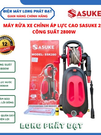 Máy rửa xe chỉnh áp lực cao 180bar Sasuke 280 công suất 2800w thiết kế rulo quấn dây tiện lợi