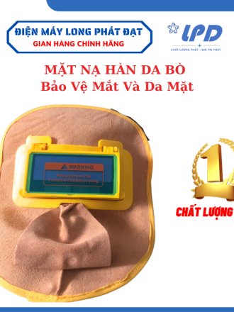 Mặt nạ hàn da bò cảm biến ánh sáng tự động bắt sáng tối khi hàn bảo vệ mắt và da mặt