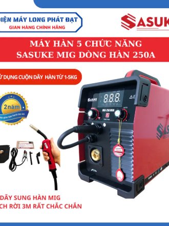 Máy hàn mig 5 chức năng Sasuke MIG 250A mini Nhật Bản dùng cuộn dây 1kg và 5kg mỏ hàn mig rời 3m siêu tiện lợi