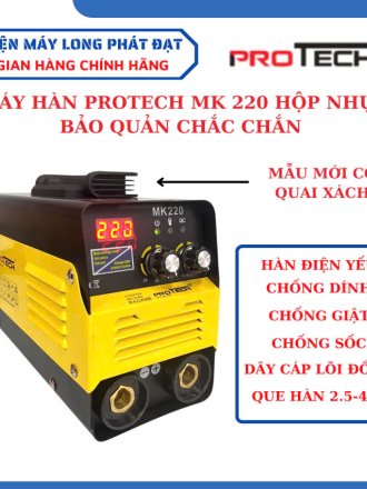 Máy hàn que Protech MK220 hàn điện yếu chống giật chống sốc 2.5-3.2ly, dây cáp lõi đồng 